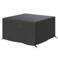 Outsunny Beschermhoes voor tuinmeubelen winterbestendig waterdicht anti-UV hoes 420D Oxford-stof 125x125x74cm zwart(m-10)