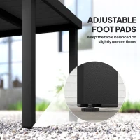 Outsunny 78 cm Garden Dining Table for 4 People, Square Outdoor Coffee End Side Table with Aluminium Legs, Black(m-7)