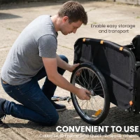 SPORTNOW Przyczepka rowerowa 170 litrów z zaczepem, pokrywą, 51 cm, szybkozłączki, pompowane koła, do 40 kg(m-6)