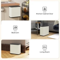 HOMCOM 8L Hanging Kitchen Bin, Rubbish bin with Lid and Removable Inner Bucket for Kitchen Cabinet Door, Under Sink, Office(m-7)