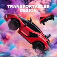 HOMCOM kindervoertuig 2 rijmodi Lamborghini SIAN SUV auto speelgoed elektrische auto met afstandsbediening extra brede banden muziek (MP3 / USB) licht 3–5 jaar PP metaal rood 108 x 62 x 40 cm(m-6)