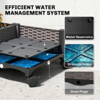 Outsunny Raised Garden Bed with Arch Trellis, Raised Bed for Garden on Wheels with Side Trellis, Self Watering Planter Box(m-7)