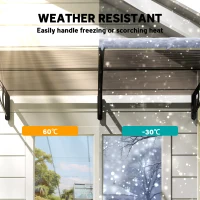 Outsunny Front Door Canopy, Outdoor Awning, Rain Shelter, 200 x 96cm, Brown(m-6)