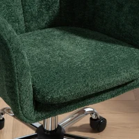 HOMCOM Snow Flannel Office Chair with Padded for Home - Dark Green(m-8)