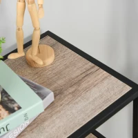 HOMCOM Vrijstaande stelling boekenkast industriële stijl archiefplank P2 spaanplaat licht eiken(m-13)