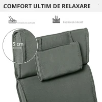 Outsunny Saltea pentru Sezlong Scaun pentru Soare de Gradina, Gri,198x53x5cm(m-6)
