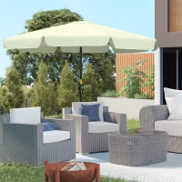 Outsunny Parasol de jardin extérieur parasol inclinable rond Ø2,7 m avec manivelle et protection solaire UV50+, beige(m-10)