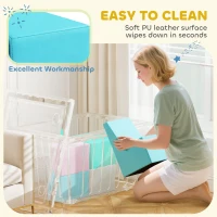 AIYAPLAY 8-delige Schuimblokken Kinderen Zachte Bouwstenen met Tafel- en Krukontwerp Klimmen Bouwblokken van PU Meerkleurig(m-6)