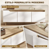 HOMCOM Móvel de TV para Sala com 3 Portas para Televisões até 55 Polegadas Estilo Moderno 120x35x45,5 cm Carvalho e Branco(m-4)