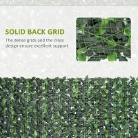 Outsunny Artificial Leaf Hedge Screen Privacy Fence Panel for Garden Outdoor Indoor, 3x1 m, Light Green and Dark Green(m-6)