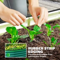 Outsunny Galvanised Raised Garden Bed, Metal Planter Box with Safety Edging, for Flowers, Herbs, Succulents, Light Green(m-6)