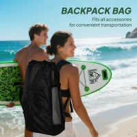 HOMCOM Inflatable Stand Up Paddle Board, 10' x 30" x 4", Non-Slip SUP, with ISUP Accessories, Hand Pump, 3 Fins, Adj Paddle for Youth Adult Beginners/Experts(m-7)