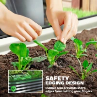 Outsunny Set of Two 150 x 60cm Steel Planters - Dark Grey(m-6)