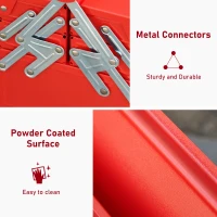 DURHAND Metal Tool Box 3 Tier 5 Tray Professional Portable Storage Cabinet Workshop Cantilever Toolbox with Carry Handle, 56cmx20cmx34cm, Red(m-6)