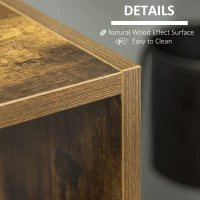 HOMCOM Industrial Style Storage Shelf, Bookcase, Bookshelf with 6 Compartments, Freestanding Shelving Unit for Living Room, Home Study, Rustic Brown(m-6)