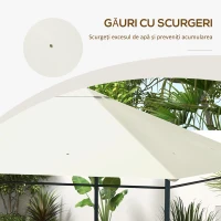 Acoperiș de Schimb pentru Foișor 3x4 m pentru Outsunny 84C-116, Crem(m-7)