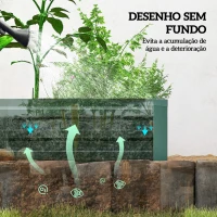 Outsunny Floreira Exterior Grande Retangular em Aço Galvanizadocom Base Aberta 240x60x30 cm Verde(m-6)