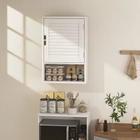 HOMCOM Badezimmerschrank Hängeschrank Wandschrank Badschrank mit 1 Tür, verstellbaren Ablagen 40 x 20 x 60 cm Weiß(m-9)