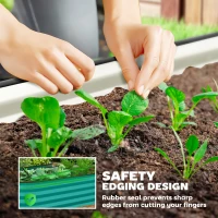 Outsunny Set of Two 150 x 60cm Steel Planters - Green(m-6)