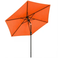 Outsunny 2.6 m Garden Parasol Umbrella with Aluminium Pole, Outdoor Patio Umbrella with Tilt and Crank, Vent, Orange(m-1)
