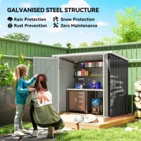 Outsunny 5' x 3' Metal Storage Shed, Garden Tool House with Double Doors for Backyard, Patio(m-18)
