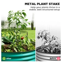 Outsunny Set of Two 150 x 60cm Steel Planters - Green(m-5)