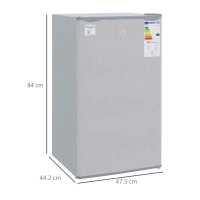 HOMCOM 91 Litre Freestanding Under Counter Fridge Freezer with Chiller Box, Reversible Door, Adjustable Thermostat, 47.5cm Wide, Noise Level: Decibels 40, Grey(m-3)