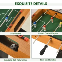 HOMCOM Folding Football Gaming Table Mini Foosball Soccer Table for Family Fun Indoor Play Sports(m-4)