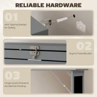 HOMCOM Folding Convertible Desk with Blackboard Multi-function Computer Office Workstation Side Shelf for Home Office, Grey(m-7)