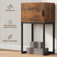 HOMCOM Konsolentisch Schmal, Schrank, Industrie-Design, Wohnzimmer Flur, 40x30x76cm, Rustikal-Braun(m-6)