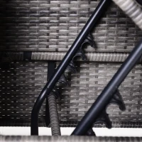 Outsunny 3 Pieces Rattan Garden Furniture Sofa Set, 4 Seater Garden Corner Sofa with 5-Level Reclining Sun Lounger and Storage Coffee Table, Outdoor Furniture Conservatory Set with Cushions, Grey(m-9)