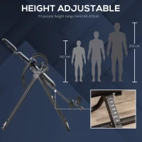 HOMCOM Foldable Gravity Inversion Table, Back Therapy Fitness Bench, with Soft Ankle Cushions, for Home(m-7)