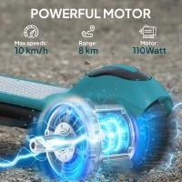 SPORTNOW Electric Scooter for Kids, with LED Display, Green(m-5)