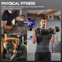 HOMCOM 15KG Single Rubber Hex Dumbbell Portable Hand Weights Dumbbell Home Gym(m-7)