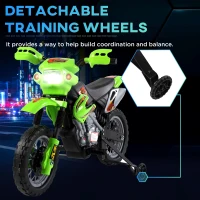 HOMCOM 6V Kids Child Electric Motorbike Ride on Motorcycle Scooter Children Toy Gift for 3-6 Years (Green)(m-7)