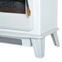 Homcom Soba Electrica de Sol cu Efect Flama Reglabila 1800W, Alb, 51x31x56cm(m-7)