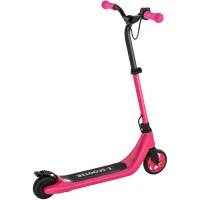HOMCOM 120W Electric Scooter, E-Scooter, Adjustable Height, Rear Brake, for Ages 6+, Pink(m-11)