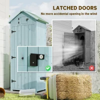 Outsunny Wooden Garden Shed with 3 Shelves, Vertical Utility Shed Outdoor Tool Storage Cabinet, 77 x 54.2 x 179cm, Blue(m-7)