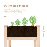 Outsunny Fir Wood Non-Woven Fabric Planting Bed, 122.5Lx56.5Wx76H cm(m-6)