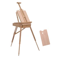 HOMCOM Wooden Art Easel Tripod Sketch Artist Painters Craft Portable Folding Drawing Board Lightweight - Natural Wood(m-11)