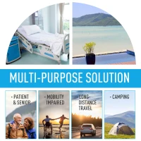 Outsunny 20L Camping Toilet, Outdoor Portable Travel Mobile WC with 2 Detachable Tanks & Push-button Operation(m-7)