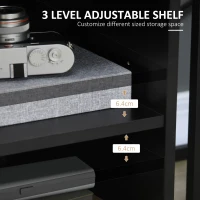 HOMCOM Multi-Storage Printer Stand Unit Office Desk Side Mobile Storage w/ Wheels Modern Style 60L x 50W x 65.5H cm - Black(m-5)