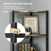 HOMCOM Rafturi de depozitare cu 6 niveluri pentru sufragerie, dormitor, bucatarie, maro inchis(m-4)