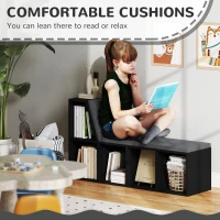 HOMCOM 2 Tier Modern Bookcase Bookshelf with Removable Cushions for Living Room(m-6)