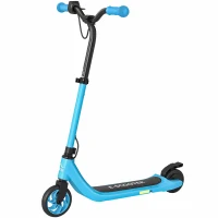 HOMCOM 120W Electric Scooter, E-Scooter, Adjustable Height, Rear Brake, for Ages 6+, Blue(m-1)