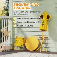 AIYAPLAY Gartenmöbel-Set für Kinder, Stühle, Tisch, Sonnenschirm, Löwen-Design, Gelb(m-6)
