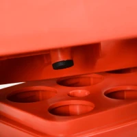 HOMCOM Aerobic Step, 10cm, 15cm & 20cm Height Adjustable Exercise Stepper for Exercise Workout, Nonslip Step Board Great for Home & Office, Grey and Red(m-7)