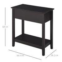 HOMCOM End Table, Narrow Side Table with Flip Top , Shelf, Dark Coffee(m-3)