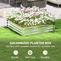 Outsunny Square Raised Garden Bed Box with Weatherized Steel Frame for Vegetables, Flowers, & Herbs, 120 x 120 x 30cm, Silver Tone(m-5)