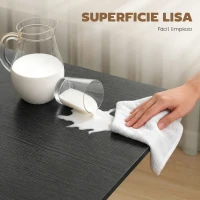 HOMCOM Mesa Plegable con Ruedas para Cocina o Comedor, 120x80x73 cm, Negro(m-7)